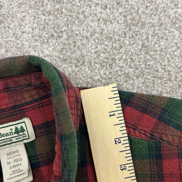 L.L Bean Long Sleeve Button Front Flannel Shirt Plaid Cotton Men's Size Medium - Picture 4 of 8